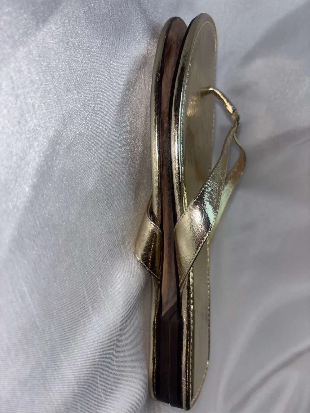 Tory Burch Metallic Gold Thong Sandals